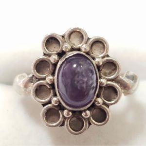 Silver Amethyst Ring - Size 7